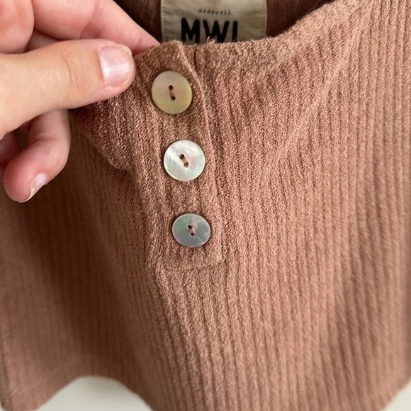 Madewell MWL tan soft stretchy Ribbed Crop Tank top size XL - Picture 7 of 9